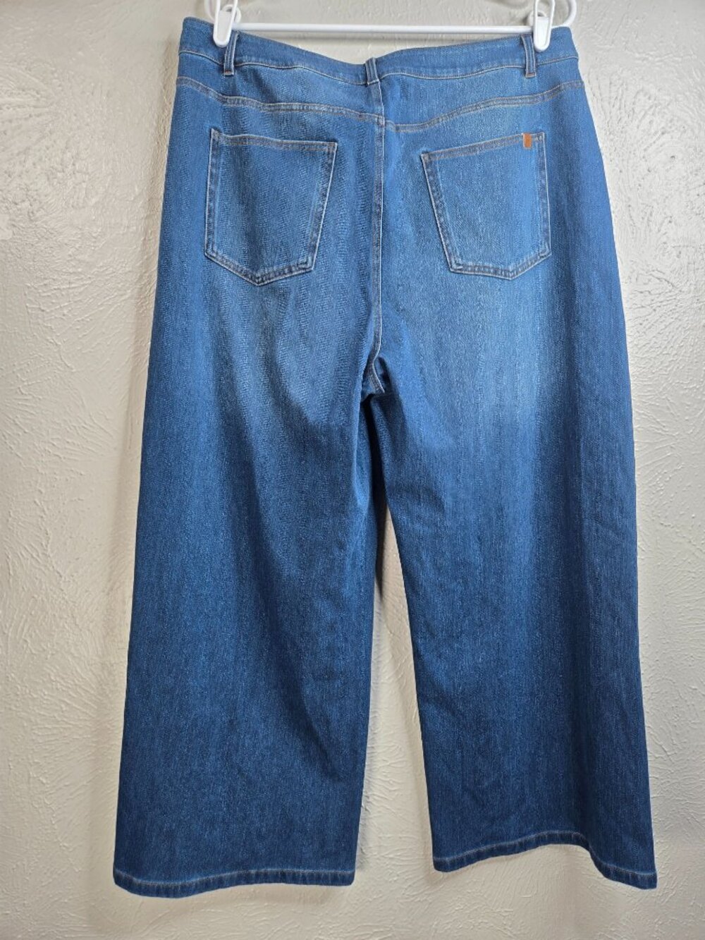 Halara Wide Leg Pull On Jean XL High Waisted Relaxed Fit Baggy Blue Denim Casual - Picture 4 of 10